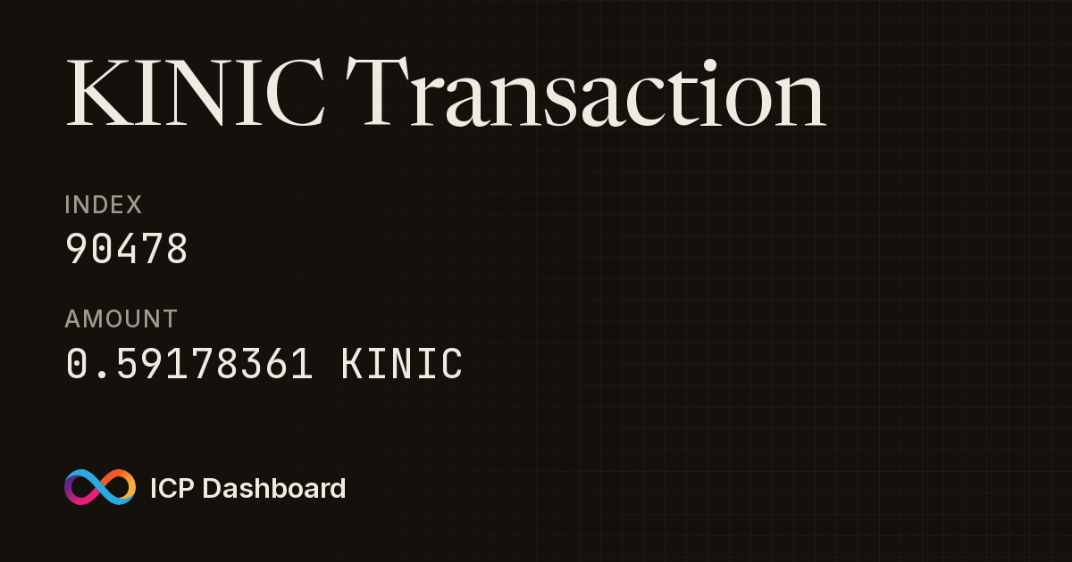 KINIC Transaction: 90478 - ICP Dashboard