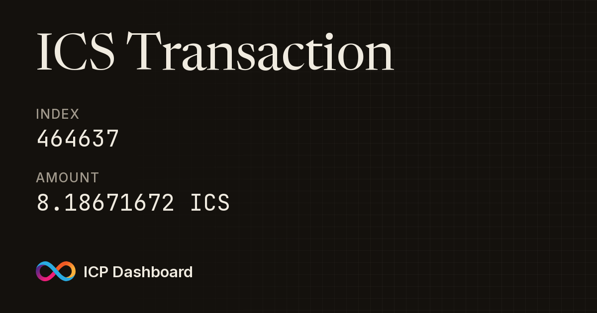 ICPSwap Token (ICS) Transaction: 464637 - ICP Dashboard